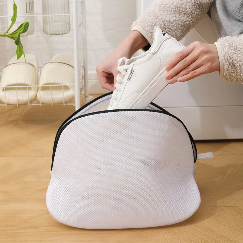 Mesh Laundry Bag Washing Machine Shoes Bag with Zips Travel Shoe Storage Bags Protective Clothes Storage Box Organizer Bags