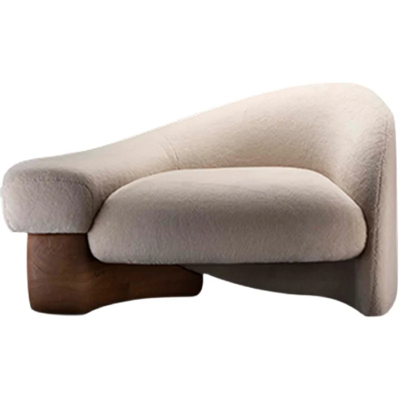 Modern Nordic log special-shaped sofa combination household design simple lamb cashmere leisure chair small apartment