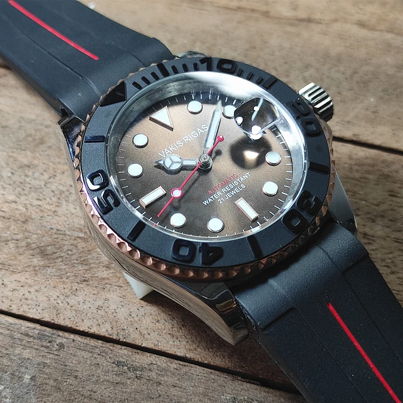 ساعة كوارتز Mingshi Yacht Jinggong لحركة 2315 مقاومة للماء وقوية ومضيئة للرجال شريط سطحي أزرق رياضي خارجي