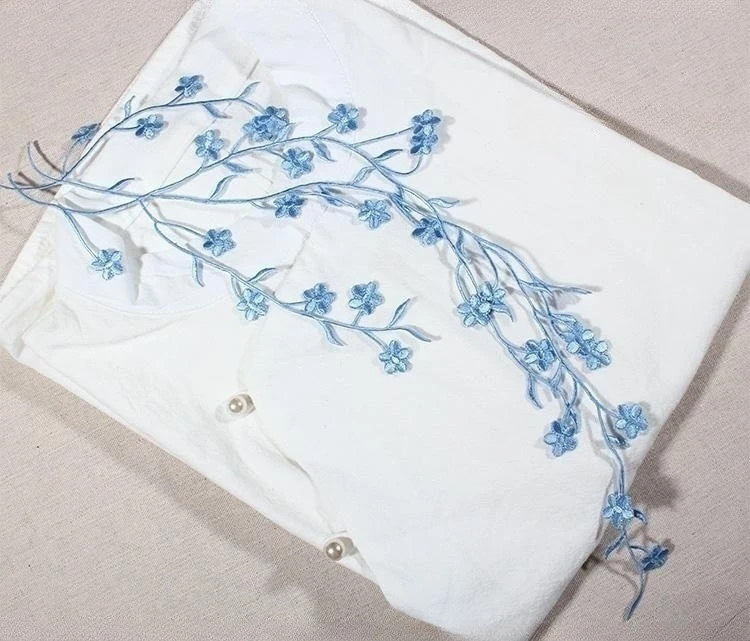 1 Stück Spitze Patch DIY Gold Silber Pflaumen blüte Stickerei Blumen applikation Stoff Aufkleber Kleidung Hochzeits dekoration ironisch – Detail 21