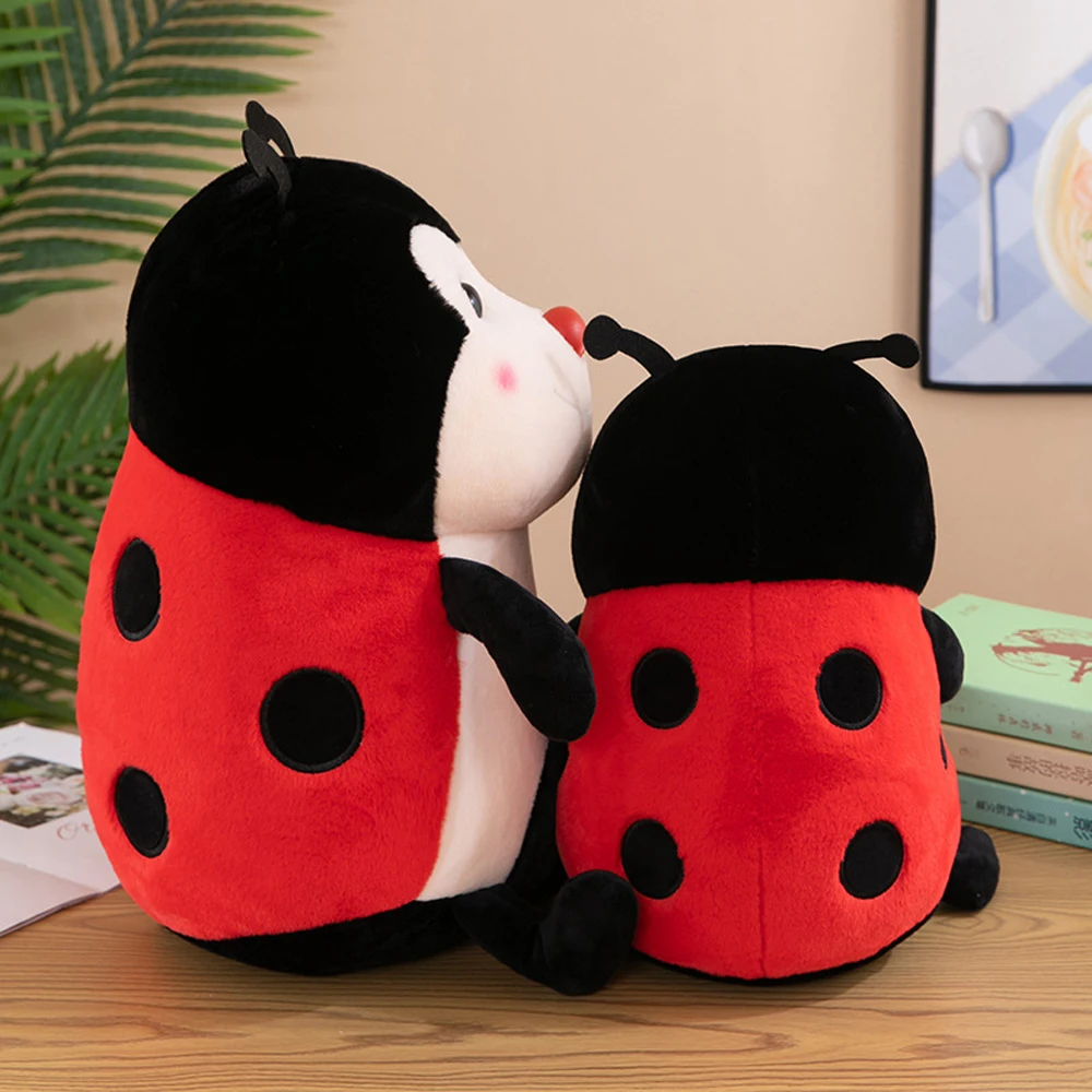 Simulate Cute Beetle Seven Star Ladybug Stuffed Plush Toy Children Birthday Gift