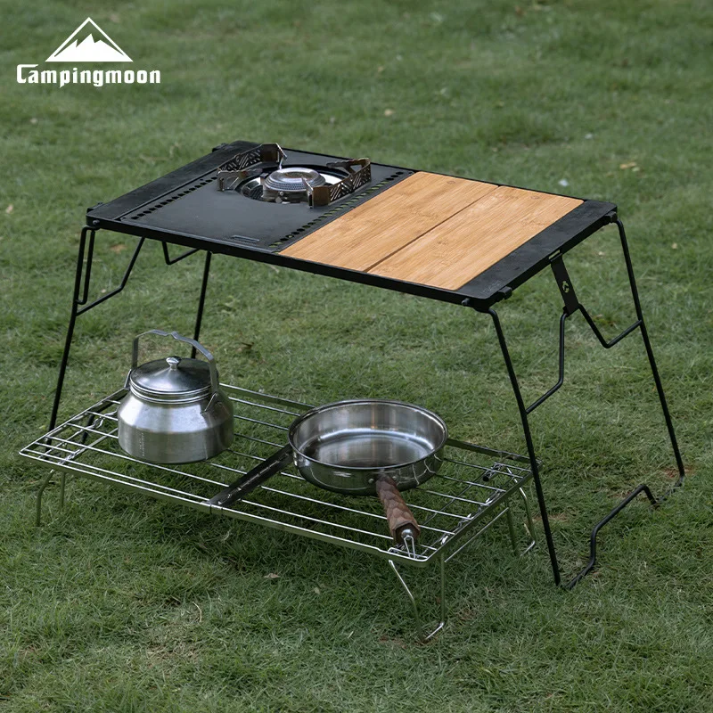 

FD-13 Stainless Steel Short Expandable Field Shelf Camping Table Storage Shelf Multi-Purpose Collapsible Storage Shelf