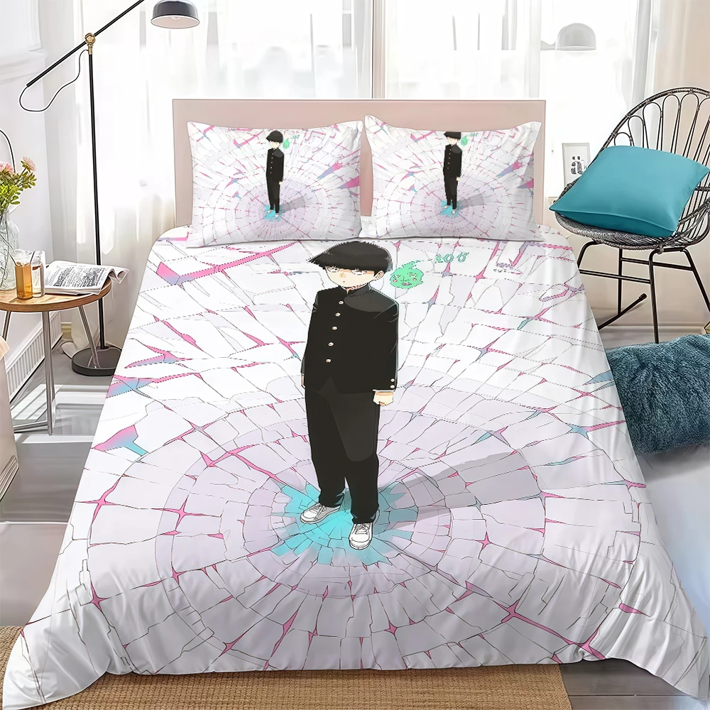 M-Mob P-Psycho 100 Duvet Cover Set Home Style Bedding Soft Laundry Cotton Bed 3 Piece Set Student Dormitory Gift