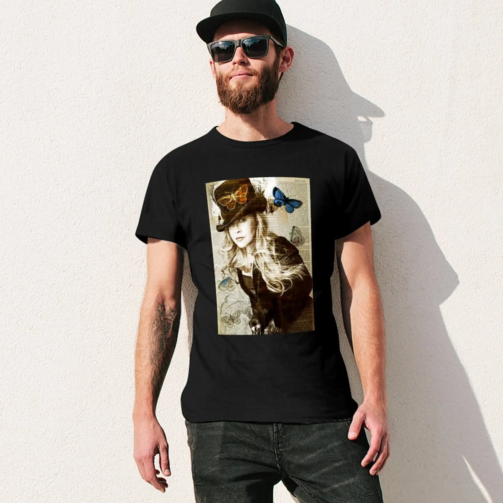 Stevie Nicks T-Shirt graphic tee shirt baggy shirts mens t shirts top quality