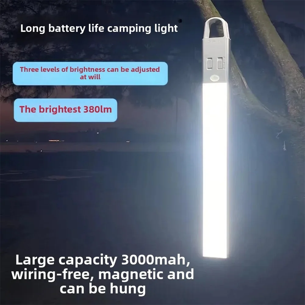 Lampada di emergenza sospesa a induzione umana da 43 cm a LED ricaricabile tramite USB per campeggio, pesca, camera da letto