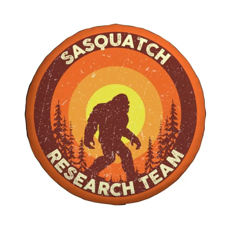 Custom Vintage Sasquatch Research Team Bigfoot Spare Wheel Tire Cover for Honda CRV Jeep RV SUV 4WD 4x4 Vehicle Accessories