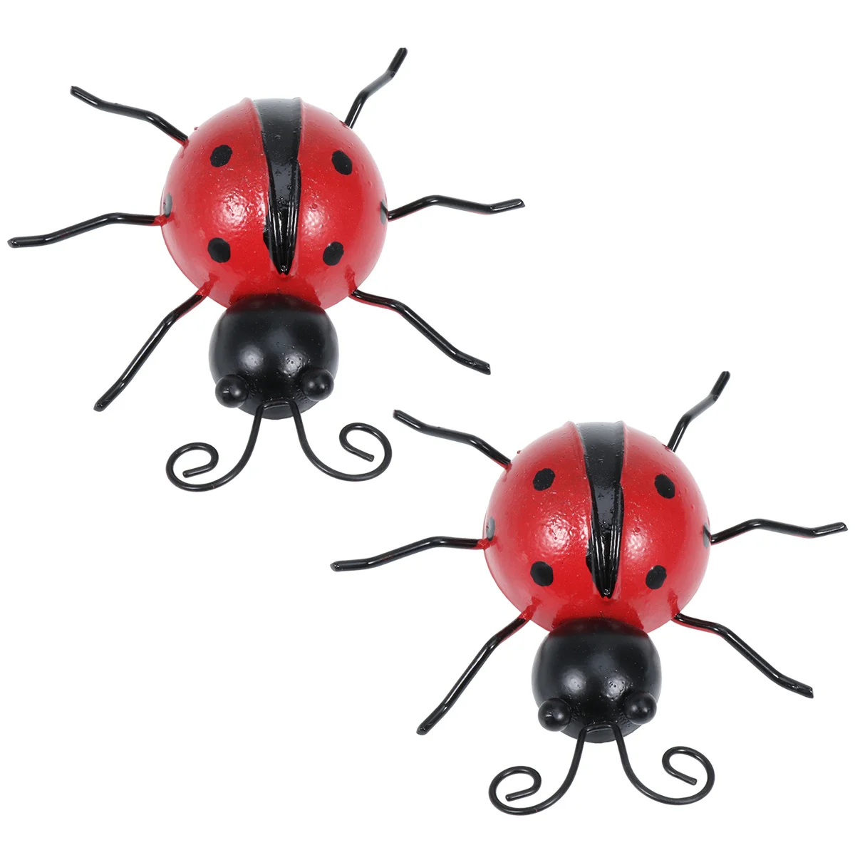 

2Pcs Iron Ladybug Wall Craft Miniature Landscape Decor Creative Garden Accessories Decorative Plants Fairy Garden Home Wall Art
