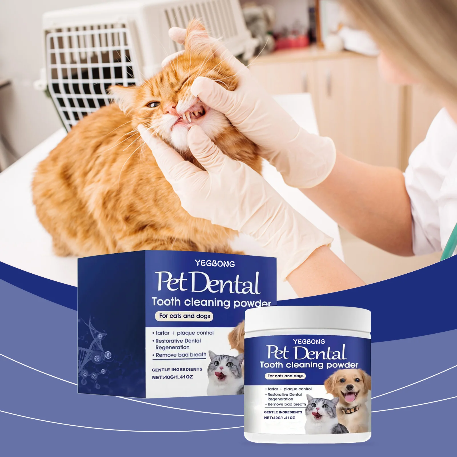 Pet Tartar Removal Tooth Powder Cleans Pet Teeth Removes Stains Tartar Keeps Teeth White Controls Odor Fresh Breath Tooth Powder