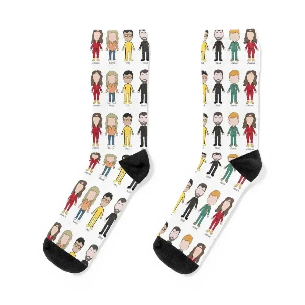 

Taskmaster Fanart Series 7 Cast Illustration Socks Antiskid soccer floor anti slip football halloween Socks Ladies Men's