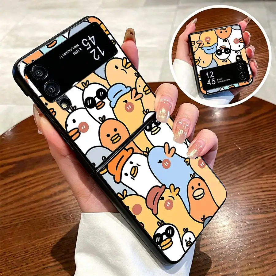 Case for Samsung Galaxy Z Fold 7 6 5 4 3 Z Flip 7 6 5 4 3 Phone Cover Cartoon Colorful Duck