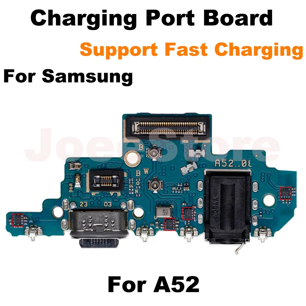 Charging Port Board For Samsung A72 A73 A52 A53 A33 A23 A24 A14 A13 A12 Microphone Module USB Fast Charge Connector Flex Cable