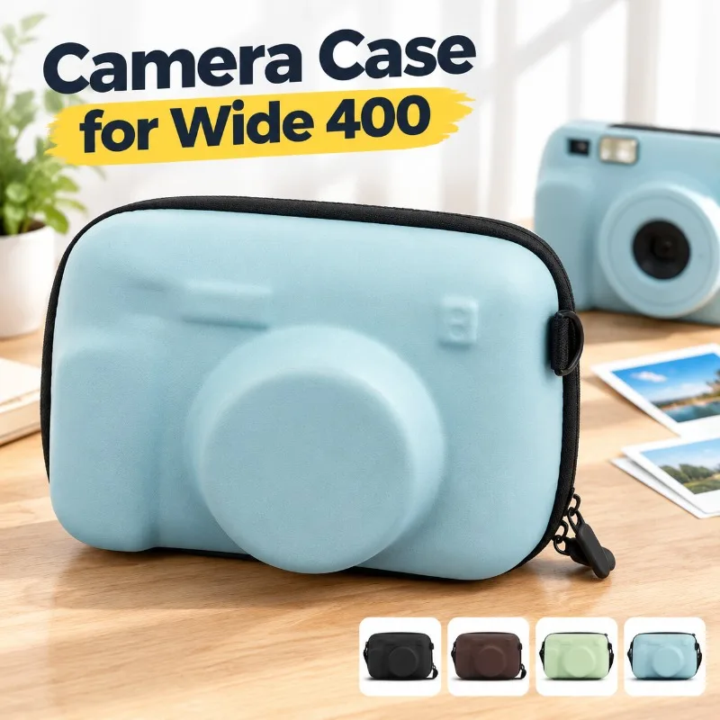 For Fujifilm Instax Wide400 Instant Camera Retro PU Leather Pouch EVA Hard Protective Sleeve Photography Storage Shockproof