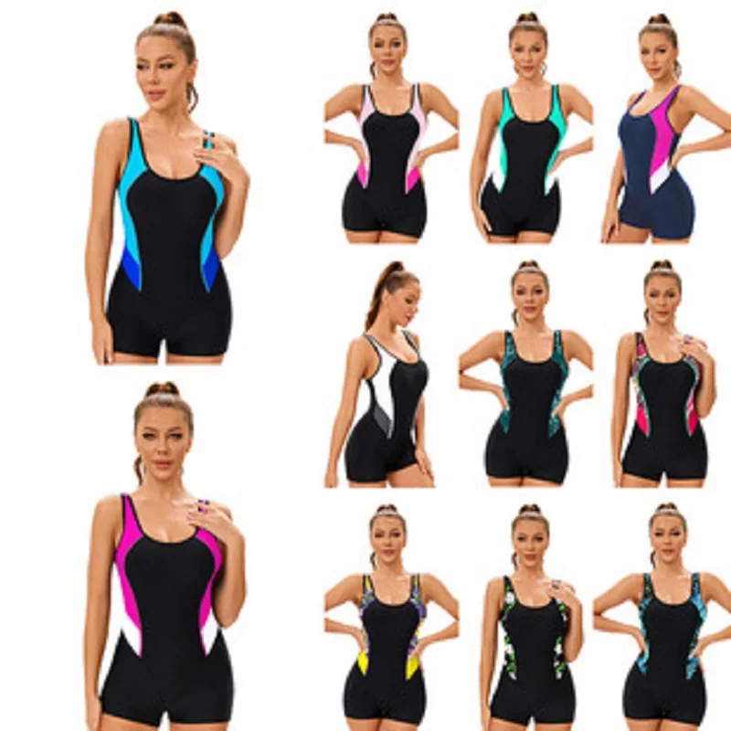 European and American popular sleeveless conservative one-piece women's swimsuit sexy backless diving suit swimsuit wholesale