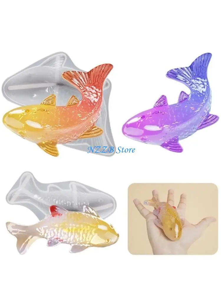 

T21F Cartoon Animal Scented Fish Mold Gypsum Ornaments Mold DIY Plaster