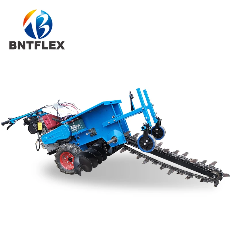 Hand-held ditching machine deep project, agricultural orchard small chain type pipeline cable diesel trenching artifact machine