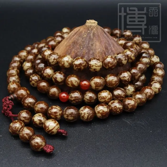 Pure Natural Flower Root Bodhi Tree Root 108 Buddha Beads Chanting Bracelet Star Moon Prayer HandString Men and Women\'s Jewelry