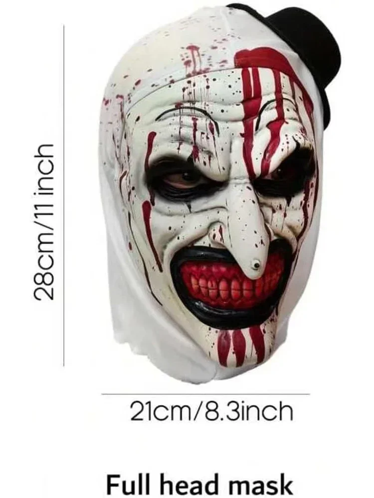 Halloween Gruselige Maske Terrifier Clown Latex Maske Horror Club Streich Kopfbedeckung Weihnachten Party Cosplay Kostüm Requisiten Zubehör