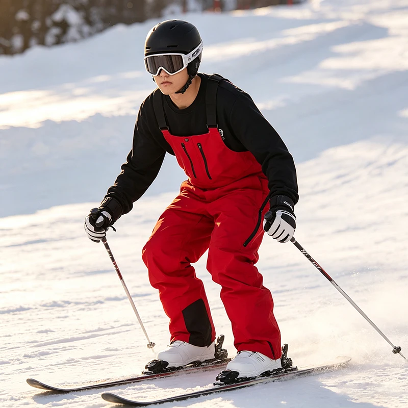 New Woman Man Thermal Windproof Waterproof Breathable Ski Pants Winter Outdoor Sport Skiing Overalls Snowboarding Strap Trousers