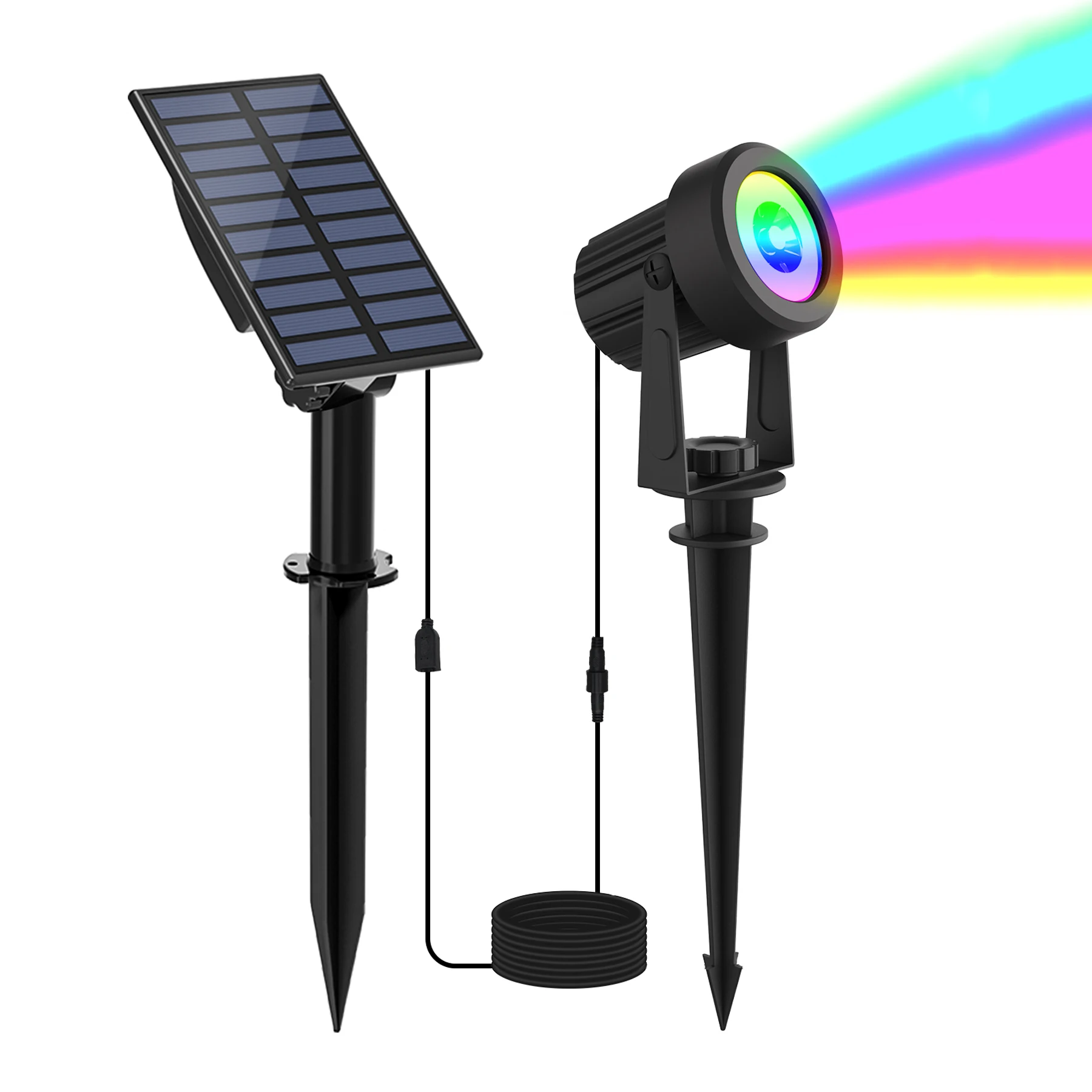 1/2/4/6 Lichten RGB Solar Spotlight IP65 Waterdicht Solar Light Outdoor Tuinlicht Voor Kerstmis Halloween Party Decor