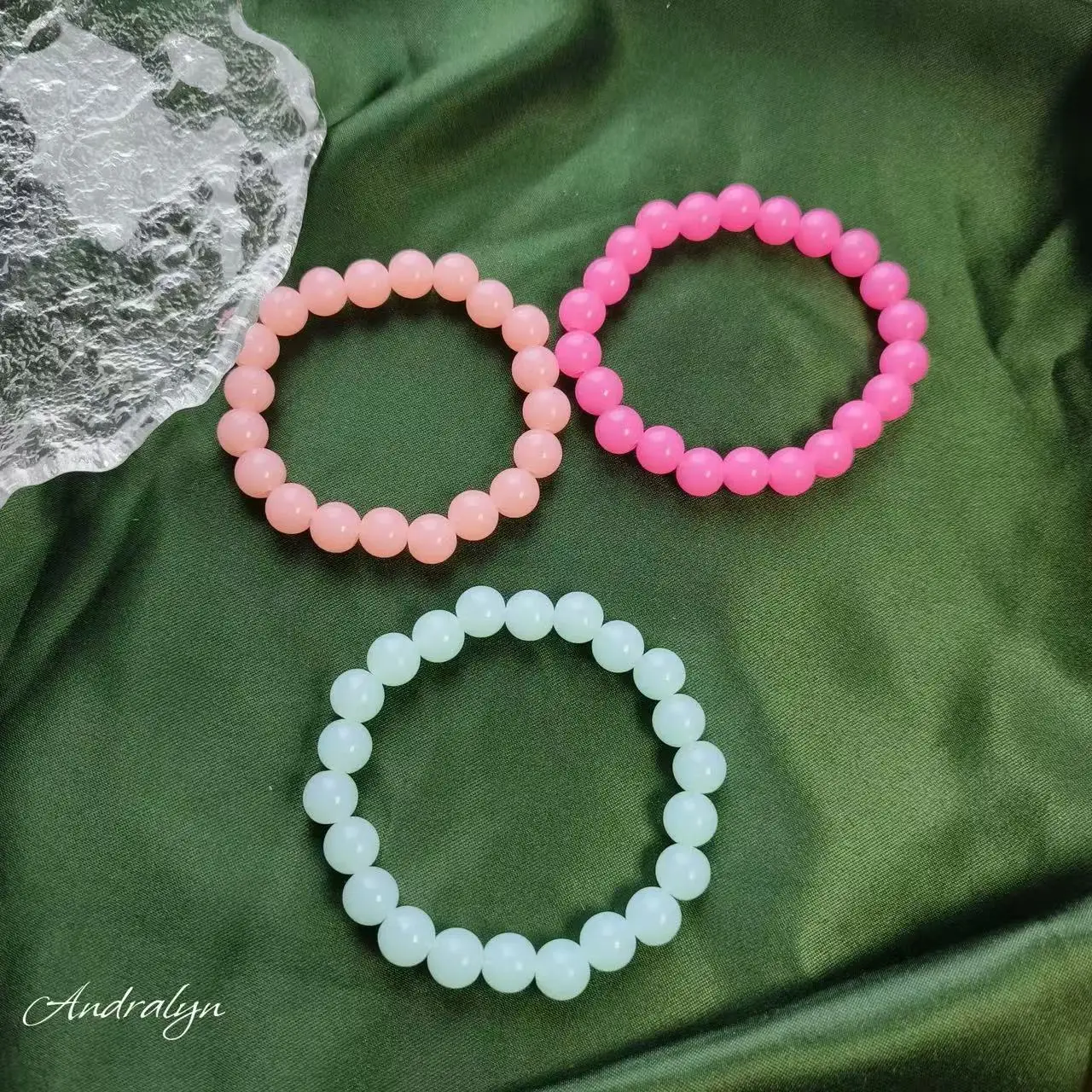 Andralyn Love Bracelet Gift Cute Colorful Stacking Bracelet Set Macaron Acrylic Beaded 10mm girlfriend Bracelets for anniversari