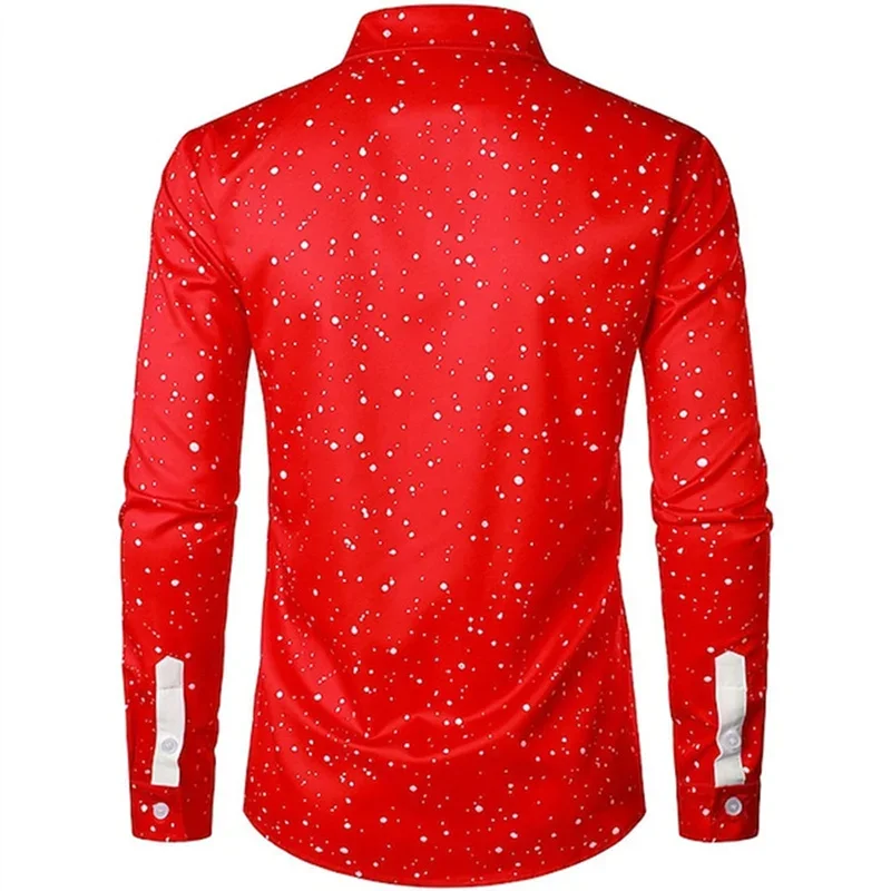 Fashionable Christmas shirt for men muscular funny hip hop HD pattern soft and comfortable 2024 new hot selling men\'s large size