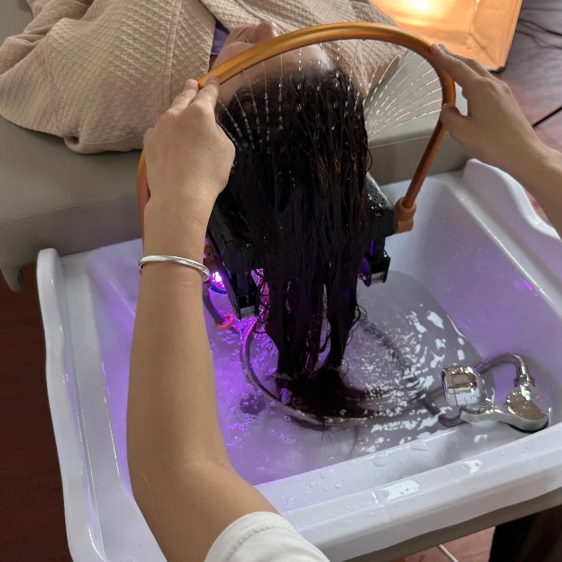 

Multifunctional beauty salon water circulation shampoo bed Thai massage head Spa shampoo bed with foot basin