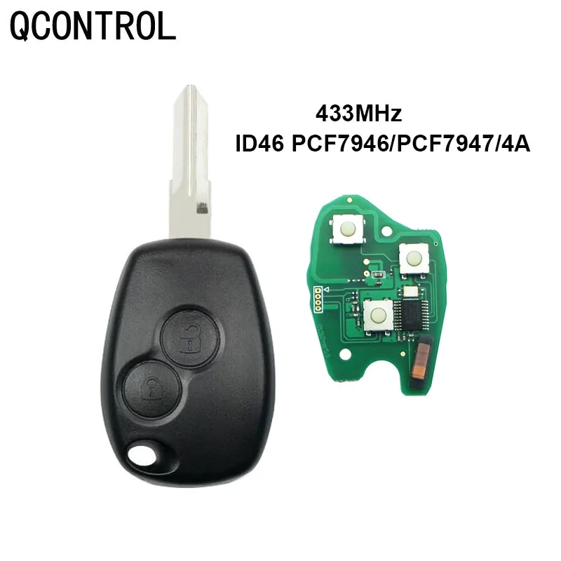 

Автомобильный пульт дистанционного управления QCONTROL для Renault PCF7946/PCF79474A ChipMegane Modus Clio Kangoo Logan Sandero Duster: