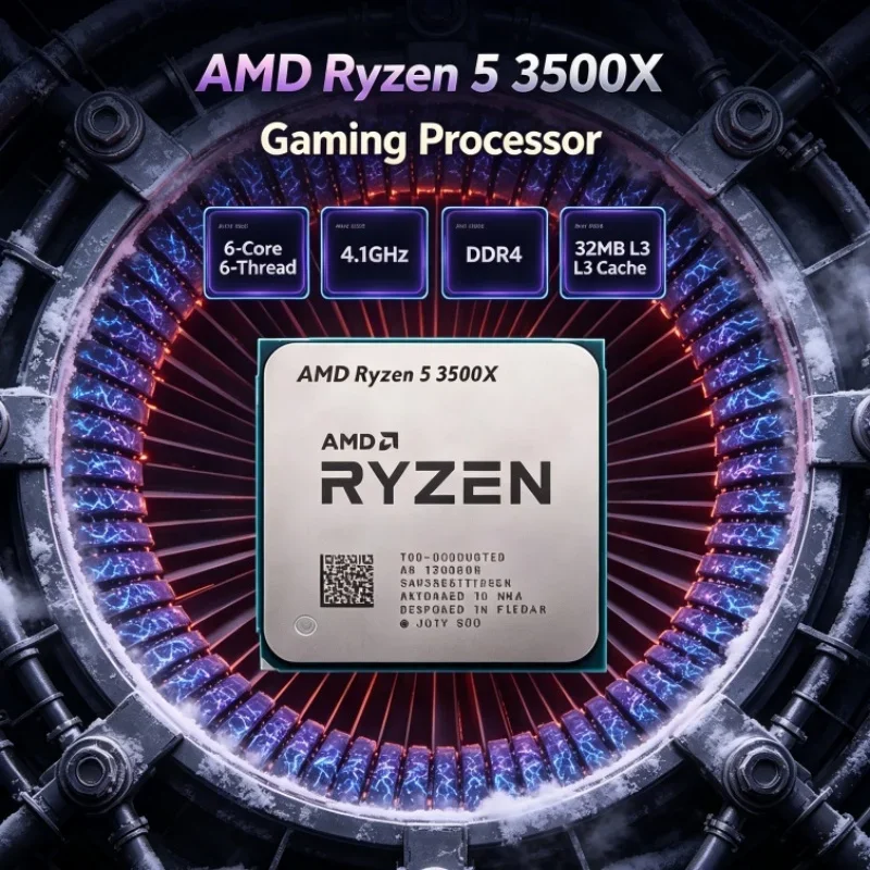 AMD Ryzen 5 3500X 6-Core 6-Thread 3.6GHz Up to 4.1GHz L3=32M 7nm 65W Socket AM4 DDR4 PCIe 4.0 Gaming CPU for Home Office