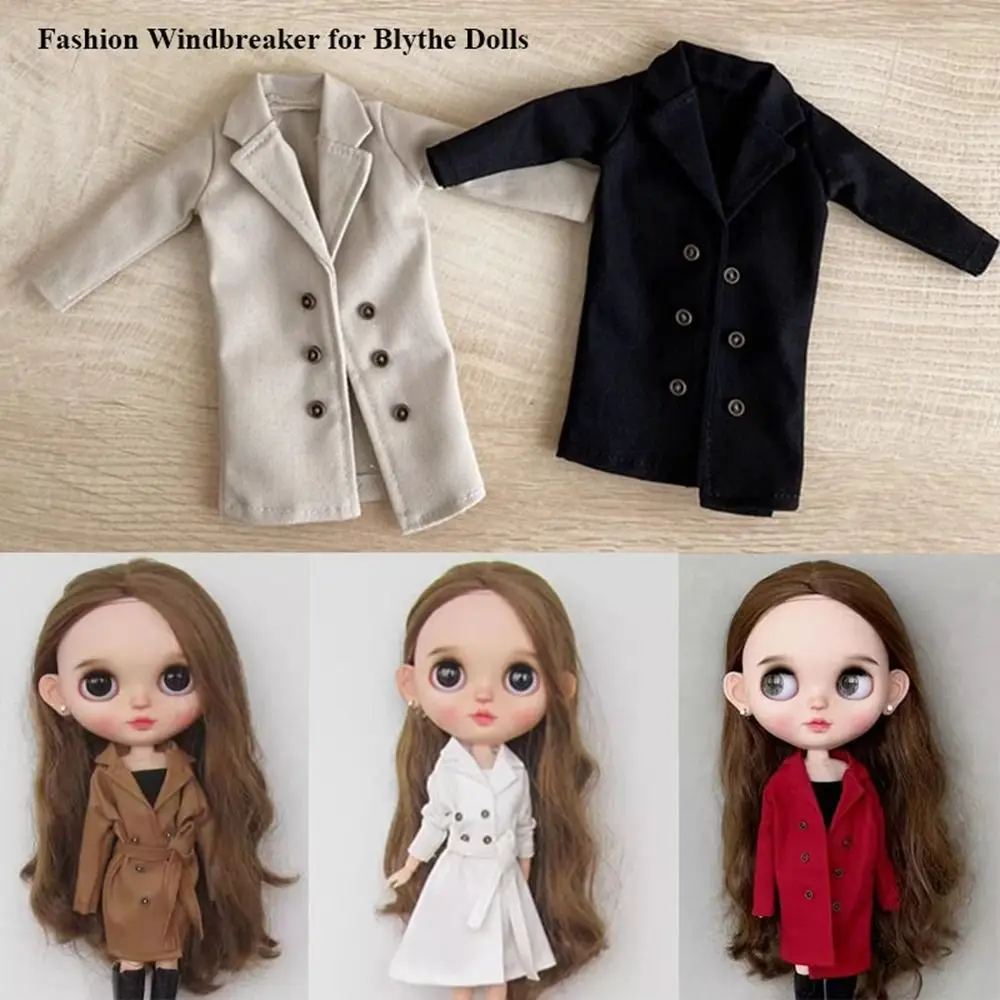 Windbreaker for Blythe Dolls Mini Jacket Coat Long-sleeved Clothes for ob24/26/27 fr pp for A zone 19Joint Body Doll Accessories