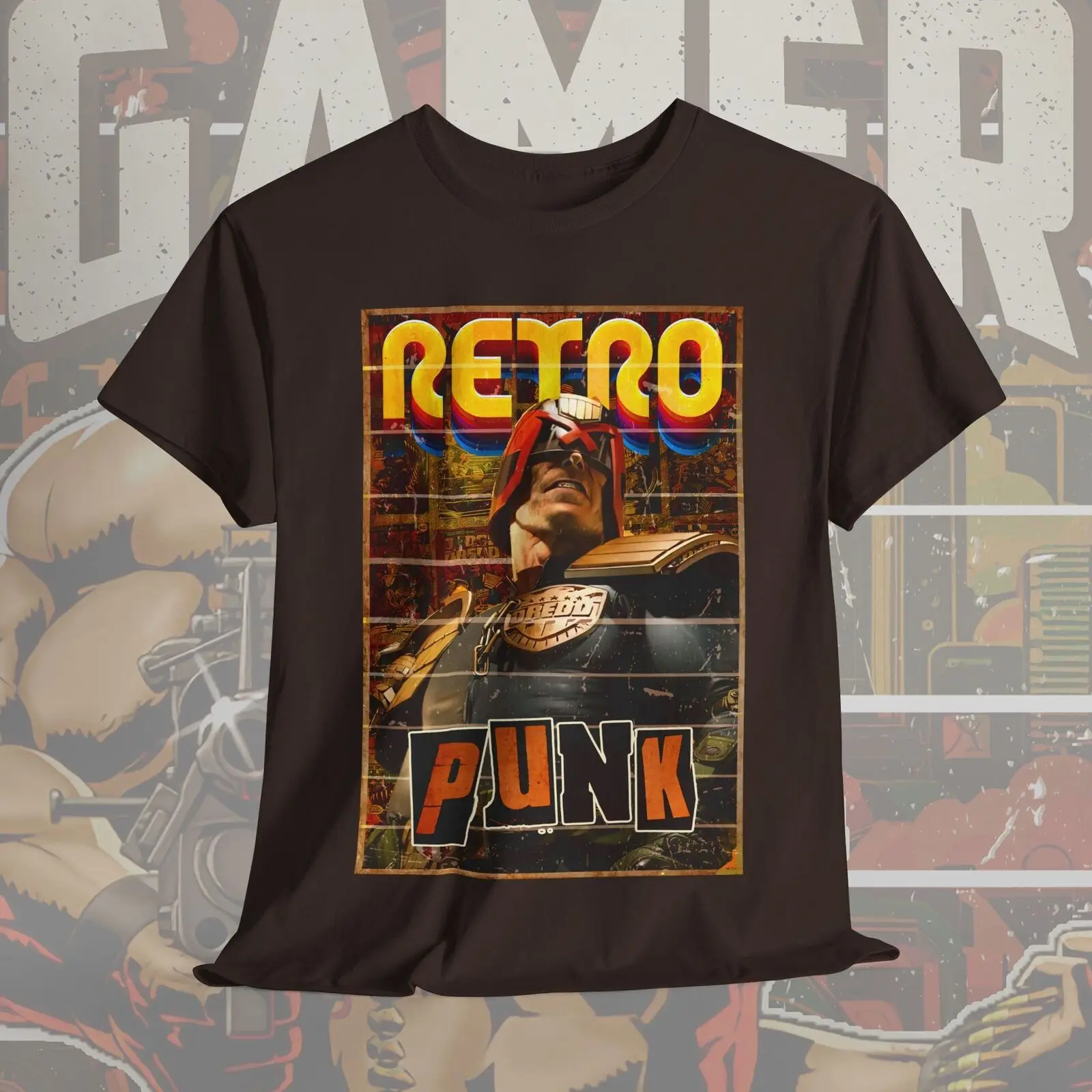 Retro Punk Judge Dredd Unisex Tee, Comic Geek T-Shirt Collection, Pop Culture