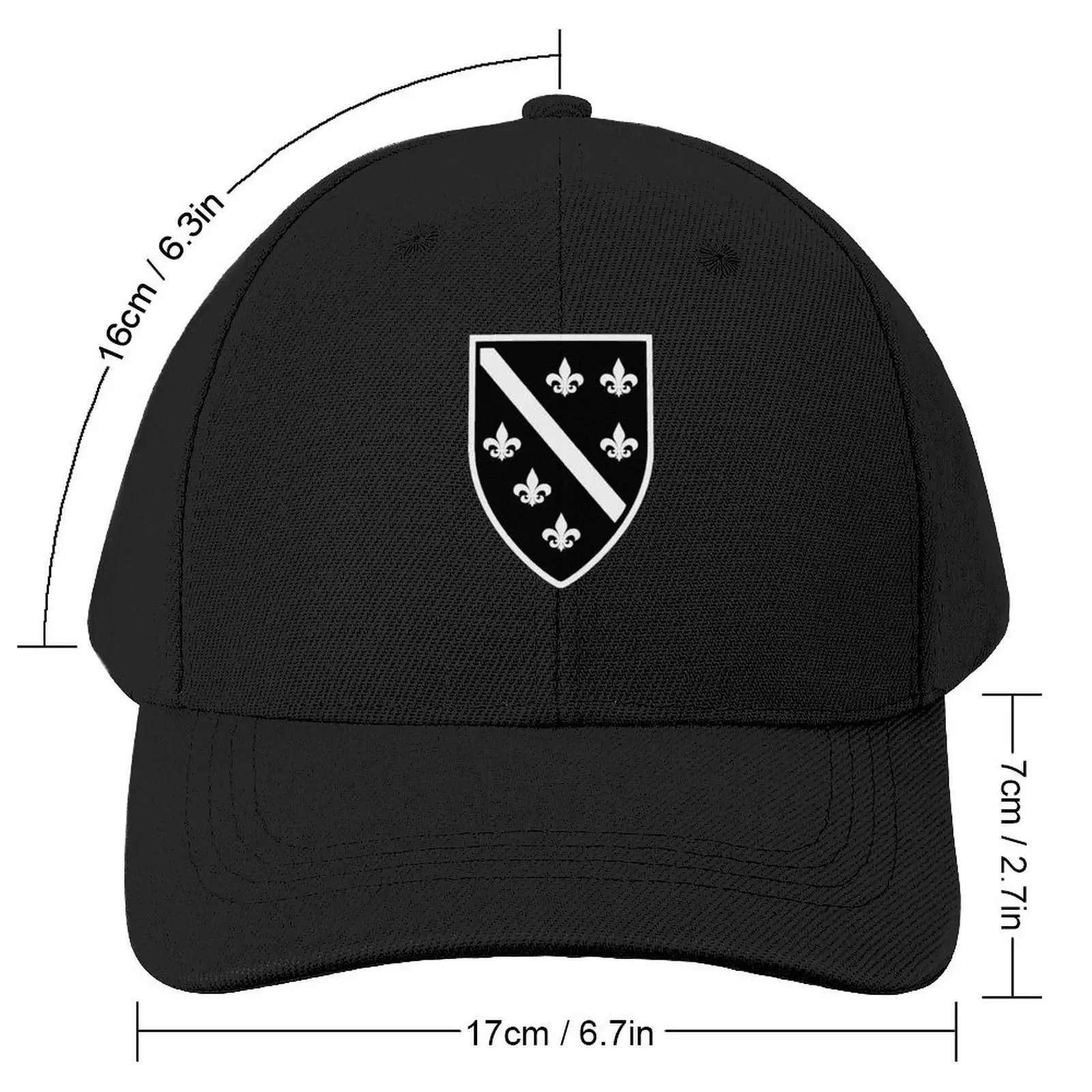 Bosnia BiH Bosnia-Herzegovina Original Crest in Black & White Baseball Cap Golf birthday Cosplay Men Hats Women's