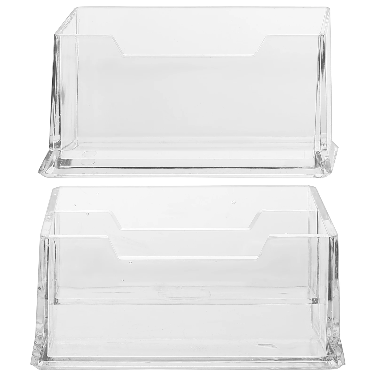 

2 Pcs Holder Acrylic Business Card Desk Postcard Display Name Card ganizer Transparent Storage Stationery