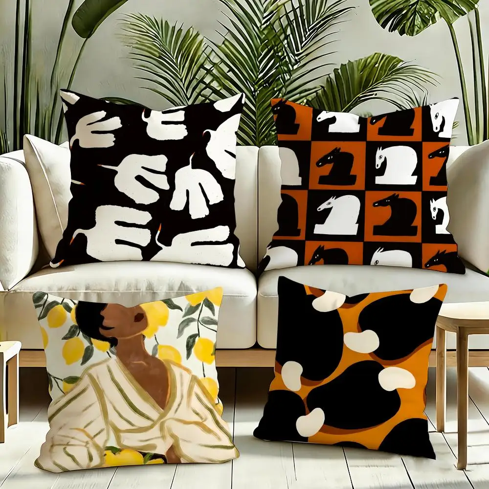 Art abstract illustration Cushion Cover Reversible Plush Pillow Cover Soft Fluffy  Home Decor for Sofa Bedroom