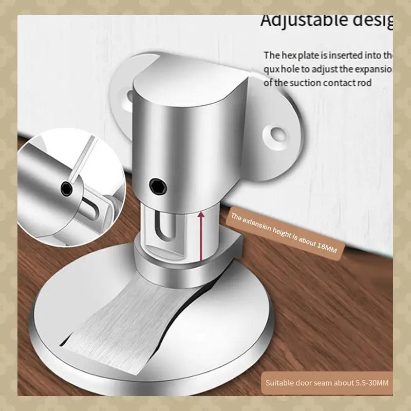 

AB45 3PCS Adjustable Alloy Door Stop Anti-Collision Invisible Door Punch-Free Bathroom Floor Door Stop