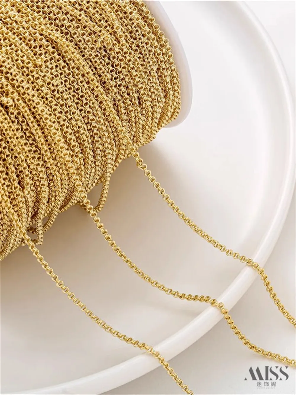 14K Gold Double Ring Round O Progress Chain Extension Chain Tail Chain DIY Production Bracelet Necklace Accessories Material