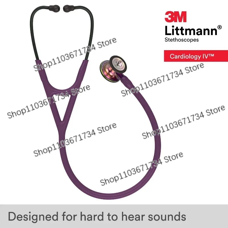 6205 3M Littmann Cardiology IV Stethoscope, 6205, Plum Tube, Rainbow Chestpiece Violet Stem