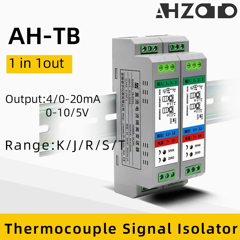 Thermocouple K S B J N T E Types to 4-20mA 0-5V Converter RTD TC Temperature Signal Isolator Converter Din Rail Installation