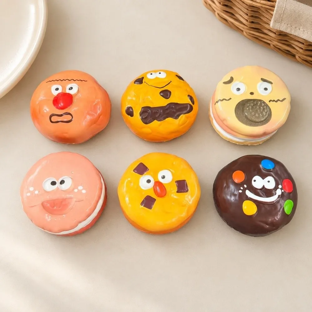 New Jumbo Expression Squeeze Fidget Toy Funny Cookie Series Macarons Slow-rebound Doll PU Stress Relief Toy Children Gifts