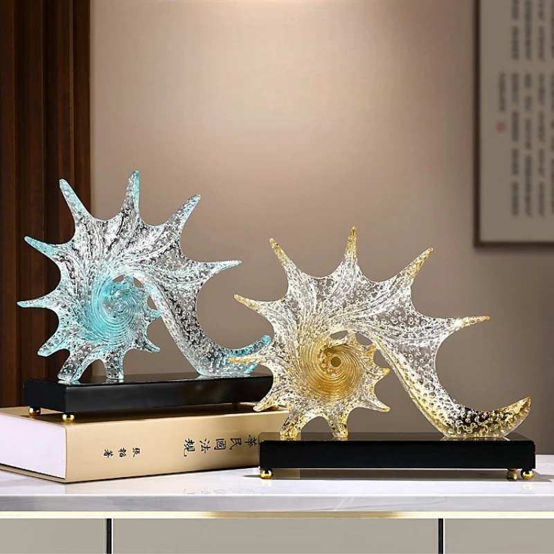 Nordic Ins Conch Statue Light Luxury Modern Home Decor Crafts Living Room Office Modern Cabinet Wine Cabinet Bookshelf Ornaments