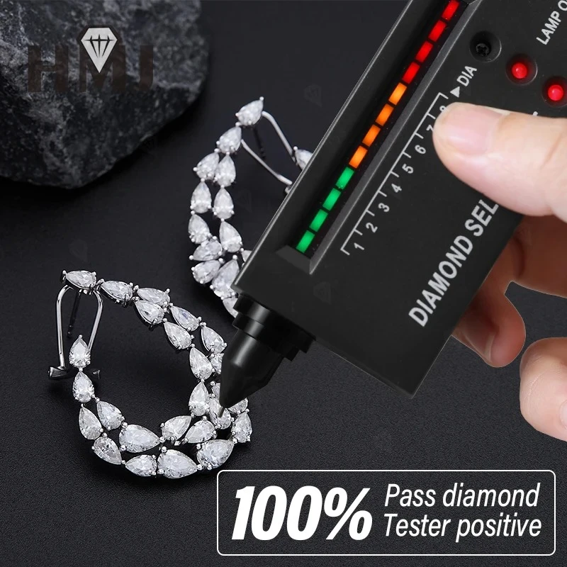 

Серьги из 100% муассанита в форме капли воды C, VVS1, прозрачность, ювелирные изделия из стерлингового серебра 925 пробы для женщин, роскошный классический стиль, преувеличенный