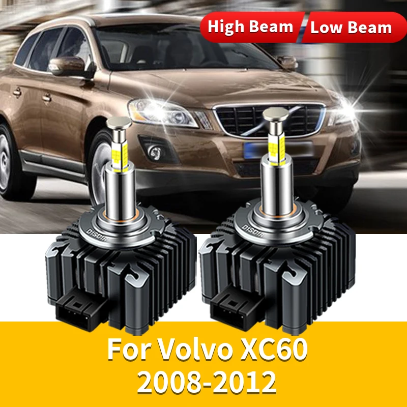 2PC D1S LED Headlight Canbus HID Auto Bulbs 35W 32000LM Xenon D1R High Low Beam Car Lamps 6000K White For Volvo XC60 2008-2012