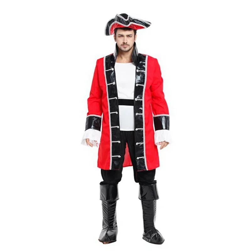 

Adult Men's Deluxe Pirate Captain Costume Cosplay Role Play Earl Pirate Suits