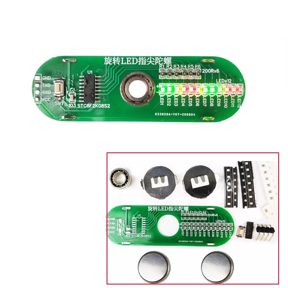

diy electronic soldering kit spinning top SMD soldering practice project circuit learning