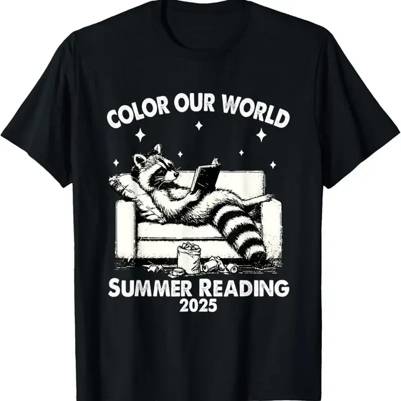 Nice Raccoon Book Lover Summer Reading 2025 T Shirt