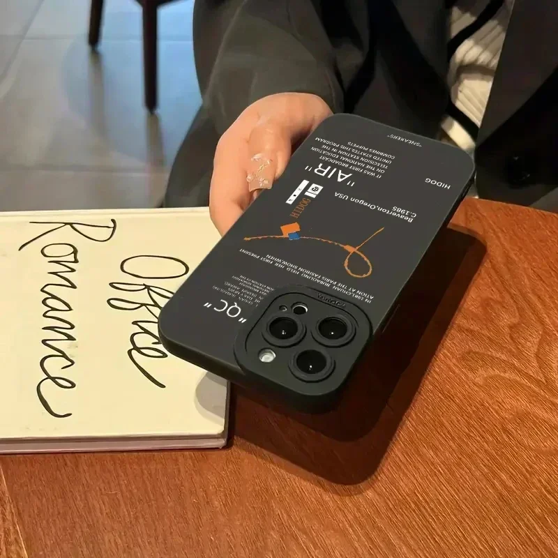 Calçado desportivo Air Phone Case para iPhone, tampa traseira com etiqueta branca, ténis quentes, iPhone 14, 13, 12, 11, XS, XR, X, 7, 8 Plus, 15 Pro Max