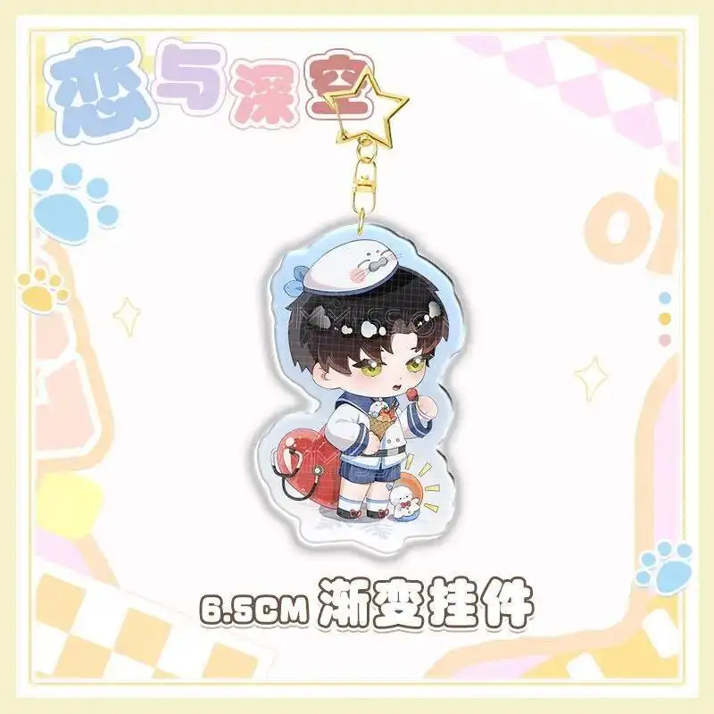 

Anime GAME Love And Deepspace Anime Acrylic Figures Keychain Cartoon Cute Bag Pendant Women Car Keyrings