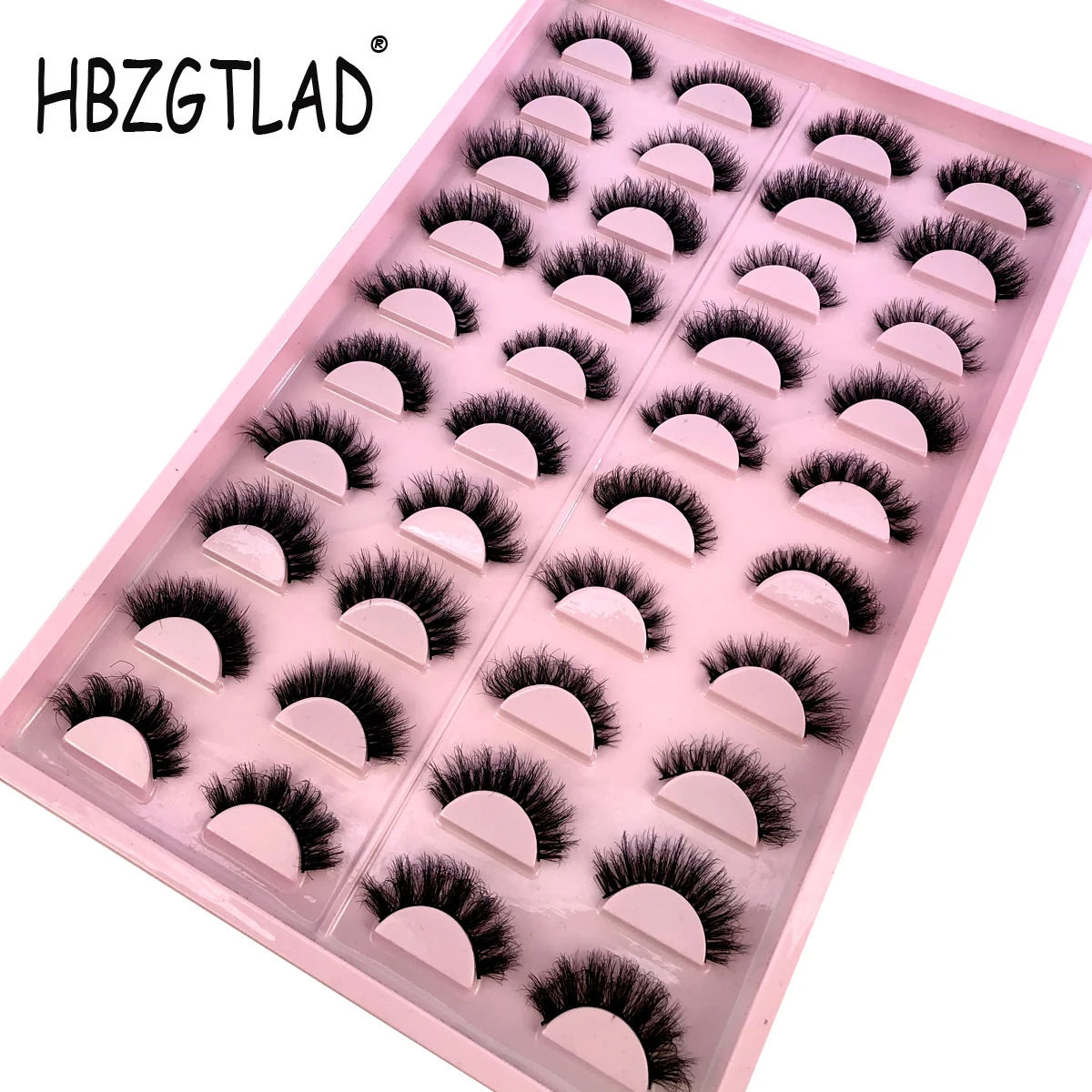 HBZGTLAD 20 pairs of naturally thick long holiday mink eye eyelash extensions are hot selling women's makeup products eyelashes