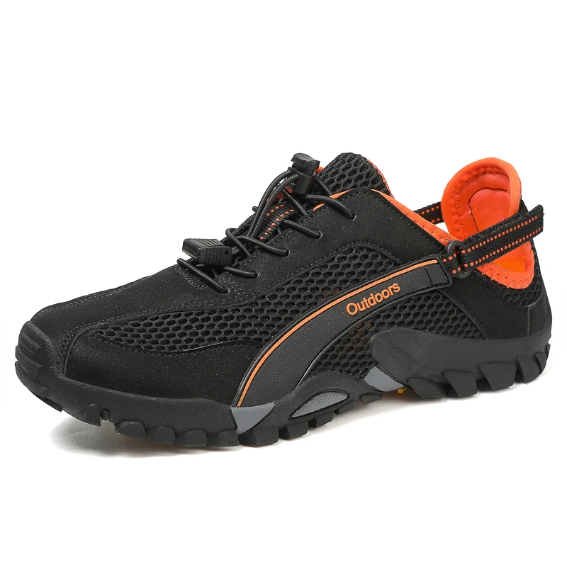 

VIPOL Unisex Air Mesh Lace-lock Bungee Cord Light Water Aqua Drainage Hole Men's Sneakers Shoes Summer Hiking Sandals For Men