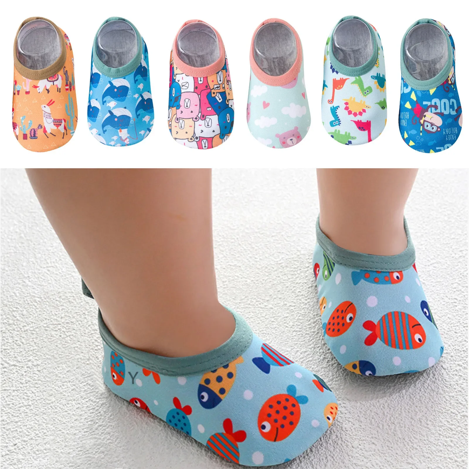 

Baby Kids Boys Girls Cartoon Swim Water Shoes Barefoot Aqua Socks Non-Slip Shoes Girl Surf Fishing Diving Indoor Outdoor Slipper