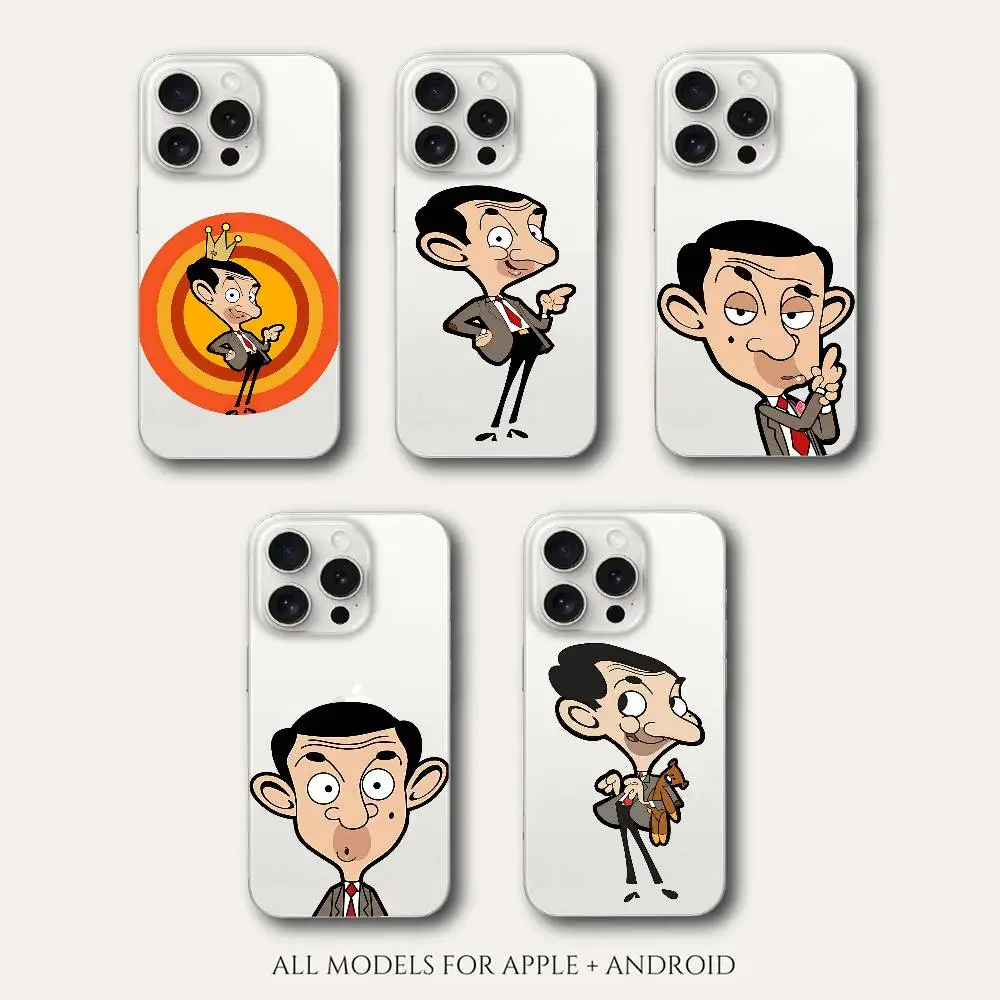 

M-Mr-beanS Phone Case For Iphone 16 15 11 13 14 Pro Max 7 8 Plus X Xr Xs Max Se2020 12mini Transparent Cover